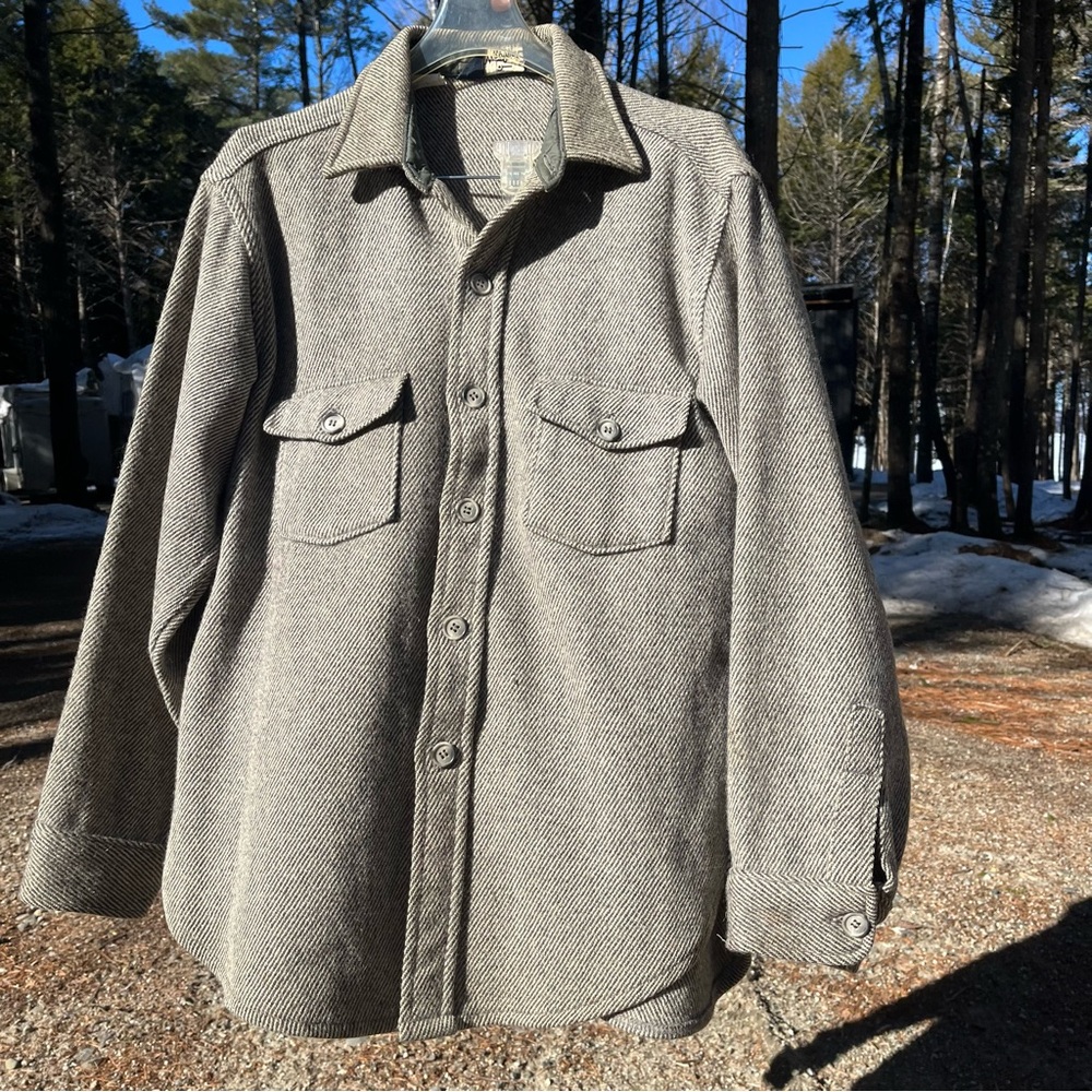 Woolrich Wool Jacket Gray Mens Large Utility Work